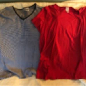 Duo Maternity set of 2 shirts 1X - 1 red, 1 stripe